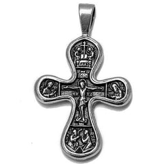 Double Sided Sterling Silver Gold-plated Cross Pendant Necklace, Consecrated in the Church of Holy Sepulchre 3cm/1,1"