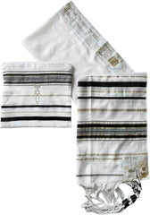 Jewish Black Tallit Prayer Shawl Scarf 72 x 22