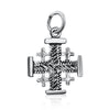 Image of Small Delicate Sterling Silver / Gold Plated Jerusalem Crusader Cross Necklace for Women & Men Pendant Gift 0.79"/2cm