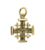 Image of Small Delicate Sterling Silver / Gold Plated Jerusalem Crusader Cross Necklace for Women & Men Pendant Gift 0.79"/2cm