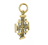 Image of Small Delicate Sterling Silver / Gold Plated Jerusalem Crusader Cross Necklace for Women & Men Pendant Gift 0.79"/2cm