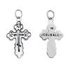 Image of Orthodox Cross Sterling Silver 925 Pendant Necklace Jerusalem 1"/ 2.6 cm