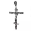 Image of Large Orthodox Cross Crucifix Sterling Silver Pendant Necklace for Men 2.3"/ 6cm