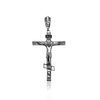 Image of Large Orthodox Cross Crucifix Sterling Silver Pendant Necklace for Men 2.3"/ 6cm