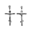 Image of Large Orthodox Cross Crucifix Sterling Silver Pendant Necklace for Men 2.3"/ 6cm