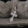 Image of Small Sterling Silver Orthodox Crucifix Cross Necklace Jerusalem Jesus 1"/2.5cm