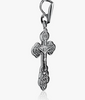 Image of Small Sterling Silver Orthodox Crucifix Cross Necklace Jerusalem Jesus 1"/2.5cm