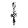 Image of Small Sterling Silver Christian Cross Crucifix Necklace Pendant Child 2cm/0.8"