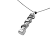 Image of Silver Shema Israel Jewish Glass Pendant Amulet w/ Mezuzah Scroll 3.5cm/ 1.4"