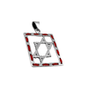 Image of Kabbalah Red String Star of David Protection Silver Pendant Necklace 3cm/1.1"