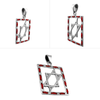 Image of Kabbalah Red String Star of David Protection Silver Pendant Necklace 3cm/1.1"