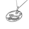 Image of Sterling Silver Necklace Pendant in the Shape of Israeli 5 Pound Coin Lira w/ Lion of Judah Talisman Ø2.6cm/1.02"