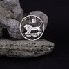 Image of Sterling Silver Necklace Pendant in the Shape of Israeli 5 Pound Coin Lira w/ Lion of Judah Talisman Ø2.6cm/1.02"