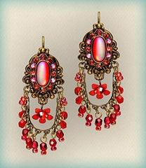 Handmade Classic Vintage Filigree Chandelier Earrings w/ Swarovski Crystals 4.9cm/2