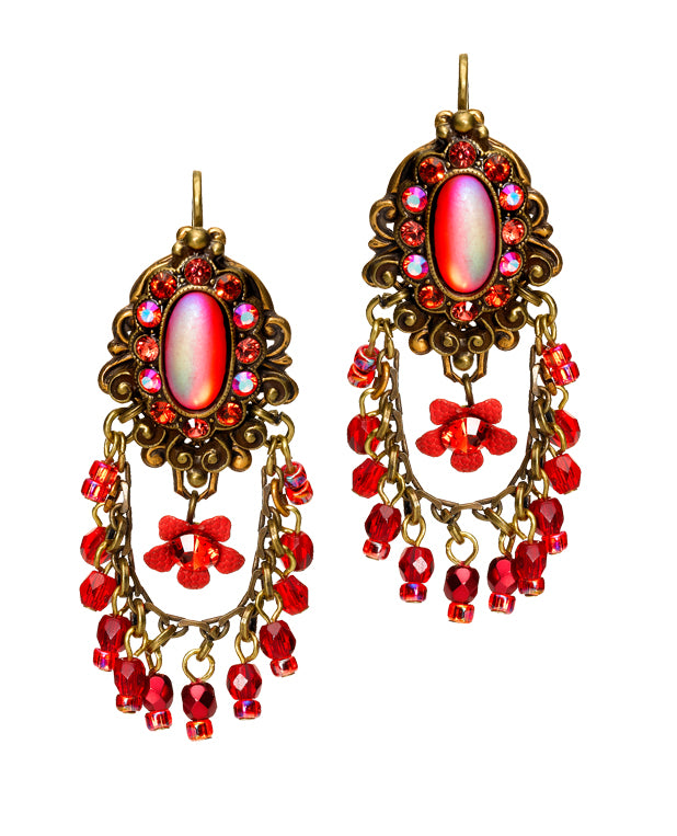 Handmade Classic Vintage Filigree Chandelier Earrings w