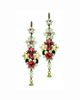 Image of Elegant Romantic Vintage Brass Floral Dangle Drop Statement Earrings w/ Swarovski Crystals - Jewelry for Women - 6.5cm/2.56" - Nickel Free