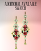 Image of Elegant Romantic Vintage Brass Floral Dangle Drop Statement Earrings w/ Swarovski Crystals - Jewelry for Women - 6.5cm/2.56" - Nickel Free