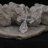 Image of Big Sterling Silver Crucifix Cross Christian  Pendant Necklace - for Women and Men - 0.7"/1.8cm - Consecrated in Church of Holy Sepulchre, Jerusalem