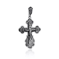 Big Sterling Silver Crucifix Cross Christian  Pendant Necklace - for Women and Men - 0.7