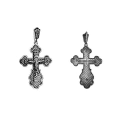 Big Sterling Silver Crucifix Cross Christian  Pendant Necklace - for Women and Men - 0.7"/1.8cm - Consecrated in Church of Holy Sepulchre, Jerusalem