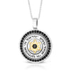 Image of Sterling Silver 9K Gold  Star of David and Shema Israel Pendant w/ Onyx Stone