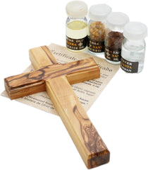 Traditional Christian Blessing Kit w/ Classic Cross, Incense, Olive Oil, Holy Water & Bethlehem Soil