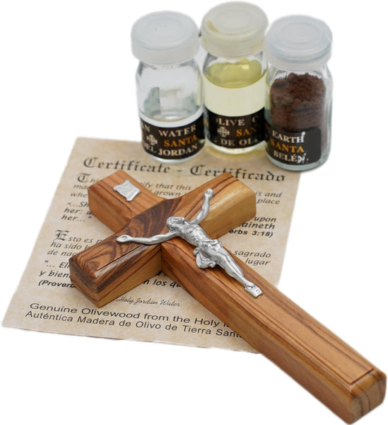Blessed Christian Set w/ Crucifix, Olive Oil, Holy Water & Bethlehem S