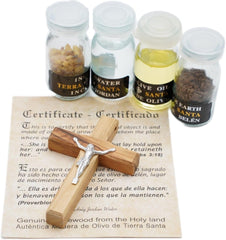 Traditional Small Christian Gift Set w/ Crucifix, Olive Oil, Holy Water, Incense & Bethlehem Soil 6