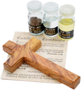 Image of Christian Blessing Kit Set w/ Traditional Cross, Olive Oil, Holy Water & Bethlehem Soil 8"/20cm