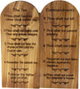 Image of Handmade Engraved Olive Wood Ten Commandments Tabletop Plaque from Bethlehem 6"