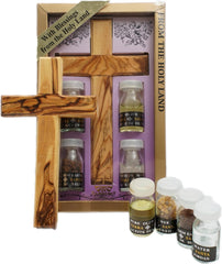 Traditional Christian Blessing Kit w/ Classic Cross, Incense, Olive Oil, Holy Water & Bethlehem Soil