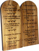 Image of Handmade Engraved Olive Wood Ten Commandments Tabletop Plaque from Bethlehem 6"