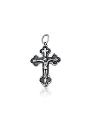 Sterling Silver 925/Gold Plated Orthodox Сrucifix Cross Necklace from Jerusalem 1"/2.5cm