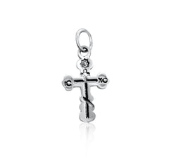 Pendant Sterling Silver 925 Orthodox Cross Necklace Jewelry Jesus 1.9 cm/ 0.7"