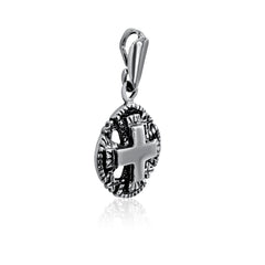 Footed Jerusalem Cross  Consecrated Church Holy Sepulcher Holy Land Silver 925