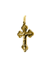 Image of Sterling Silver 925/Gold Plated Orthodox Сrucifix Cross Necklace from Jerusalem 1"/2.5cm