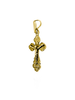 Image of Sterling Silver 925/Gold Plated Orthodox Cross Necklace from Jerusalem Christ Jewelry 2cm/1"