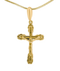 Image of Delicate Sterling Silver/Gold Plated Latin Cross Crucifix Necklace for Women & Men 3cm/1.25"