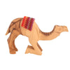 Image of Olive Wood Camel Figurine with Red Saddle – Holy Land Nativity Decor