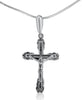 Image of Delicate Sterling Silver/Gold Plated Latin Cross Crucifix Necklace for Women & Men 3cm/1.25"