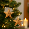 Image of 2 Star Olive Wood Hand Made Christmas Gift from Bethlehem 3 x 3 "
