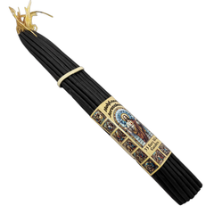 33 PCS Black Beeswax Smoke-Less Church Candles for Religious Ceremonies & Devotional Prayer 11"/28cm