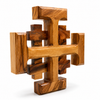 Image of Olive wood cross with warm grain for Christian decor