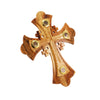 Image of Olive Wood Hanging Wall Cross w/ 4 Relics Jerusalem Decor Christian Gift 21cm/8"