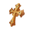 Image of Olive Wood Hanging Wall Cross w/ 4 Relics Jerusalem Decor Christian Gift 21cm/8"