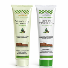 C&B Dead Sea Minerals Avocado Cream Duo for Feet, Hands & Nails