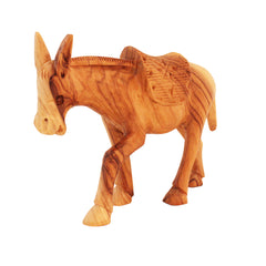 Olive Wood Bethlehem Donkey Figurine – Holy Land Nativity Decor