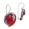 Image of 925 Sterling Silver Red Coral Snake Jewelry 3 Pieace Set – Bracelet, Earrings & Ring