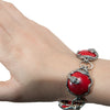 Image of 925 Sterling Silver Red Coral Snake Jewelry 3 Pieace Set – Bracelet, Earrings & Ring