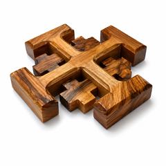 Jerusalem cross carved from natural Bethlehem olive wood